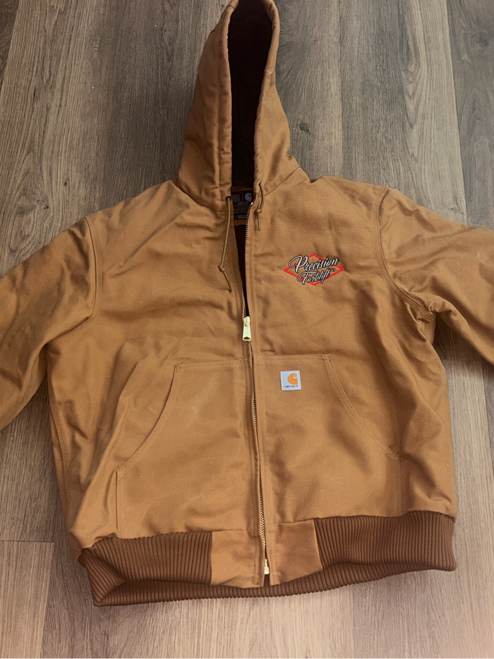 Carhartt Brown Hooded Duck Canvas Work Jacket